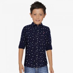 Boys Regular Fit Washed Casual Shirt